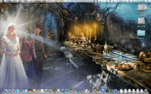 A screenshot of a Macintosh Computer using the image of Ramandu's Island as a desktop wallpaper.