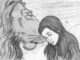 In this storyboard Lucy rests her head in Aslan's main as they bid an emotional fair well.